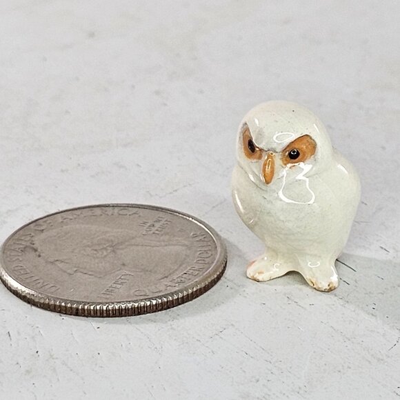 Hagen Renaker Baby Snowy Owl Miniature Figurine Orange Eye Variation - Picture 6 of 12